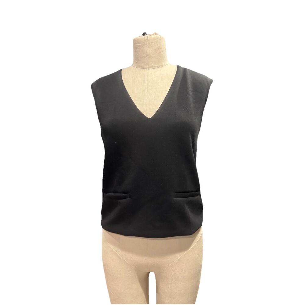 A New Day™ Black Xs: Heavyweight Doubleknit, V Neck, Pullover, Faux Pocket
